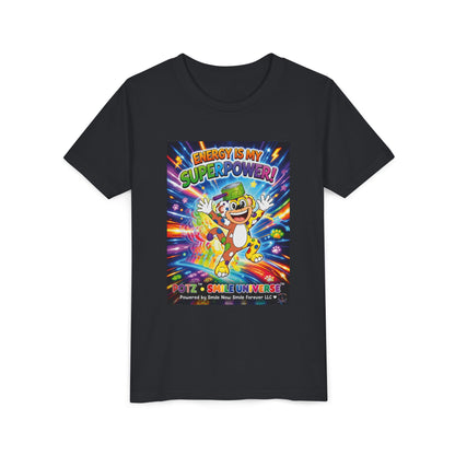Potz™ Youth Short Sleeve Tee – "Energy is My Superpower!" Graphic Tee | Smile Universe Collection