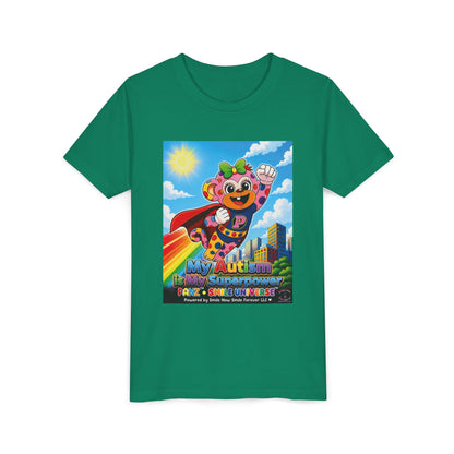 Panz™ Youth Short Sleeve Tee – "My Autism is My Superpower" Graphic | Smile Universe Collection