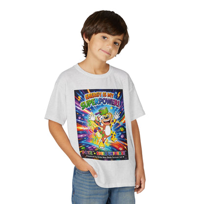 Potz™ Youth DryBlend® T-Shirt – "Energy is My Superpower!" Graphic Tee | Smile Universe Collection