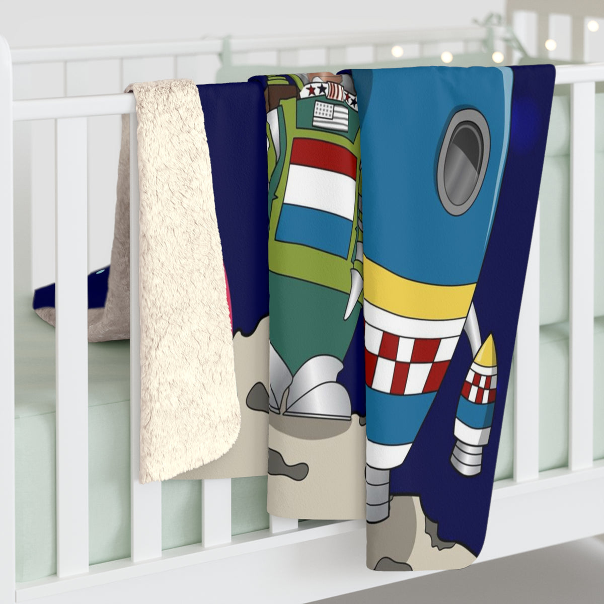 TuBz™ Sherpa Fleece Blanket – "Houston, No Problem Here!" Graphic | Smile Universe Collection