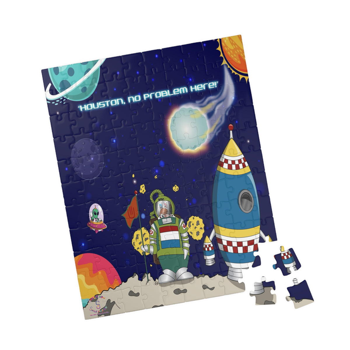 TuBz™ Puzzle (110, 252, 520 & 1014-piece) – "Houston, No Problem Here!" Graphic | Smile Universe Collection