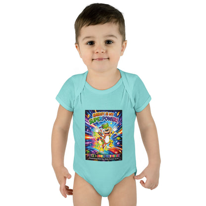 Potz™ Infant Baby Rib Bodysuit – "Energy is My Superpower!" Graphic Onesie | Smile Universe Collection