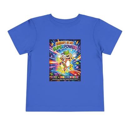 Potz™ Toddler Short Sleeve Tee – "Energy is My Superpower!" Graphic Tee | Smile Universe Collection