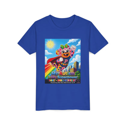 Panz™ Youth Short Sleeve Tee – "My Autism is My Superpower" Graphic | Smile Universe Collection