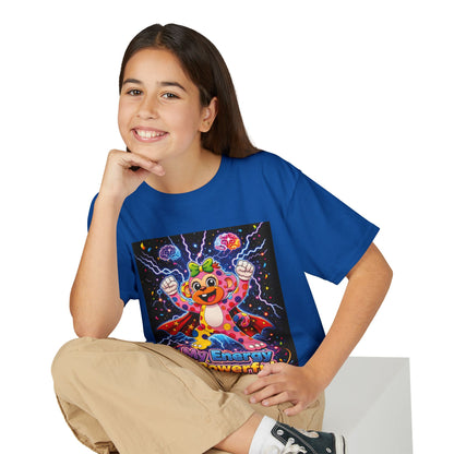 Panz™ Youth DryBlend® T-Shirt – "My Energy is Powerful" Graphic Tee | Smile Universe Collection