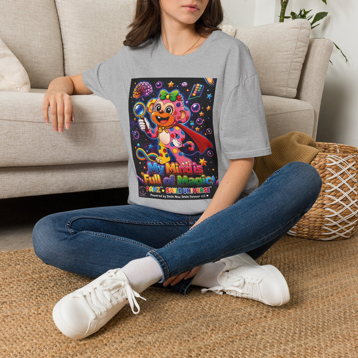 Panz™ Unisex Softstyle T-Shirt – "My Mind is Full of Magic" Graphic | Smile Universe Collection
