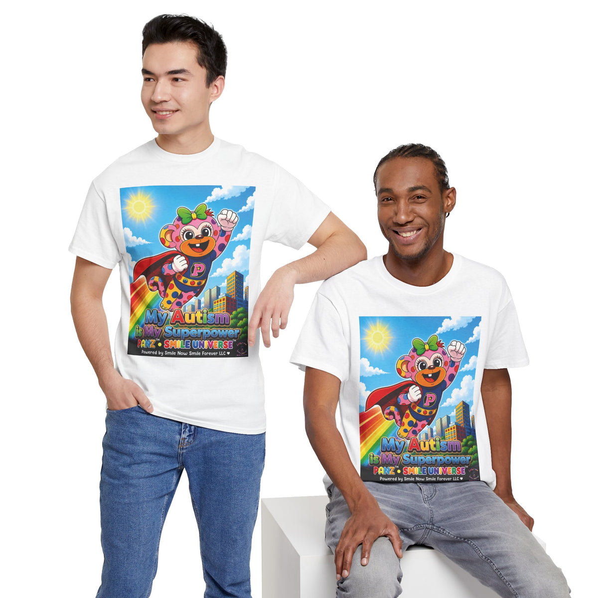 Panz™ Unisex Heavy Cotton™ Tee – "My Autism is My Superpower" Graphic | Smile Universe Collection