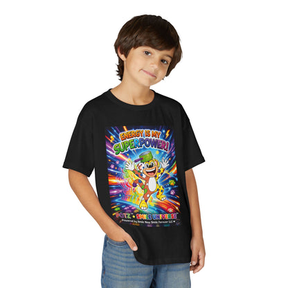 Potz™ Youth DryBlend® T-Shirt – "Energy is My Superpower!" Graphic Tee | Smile Universe Collection