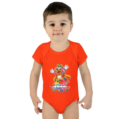 Panz™ Infant Baby Rib Bodysuit – "Different is My Superpower" Graphic | Smile Universe Collection