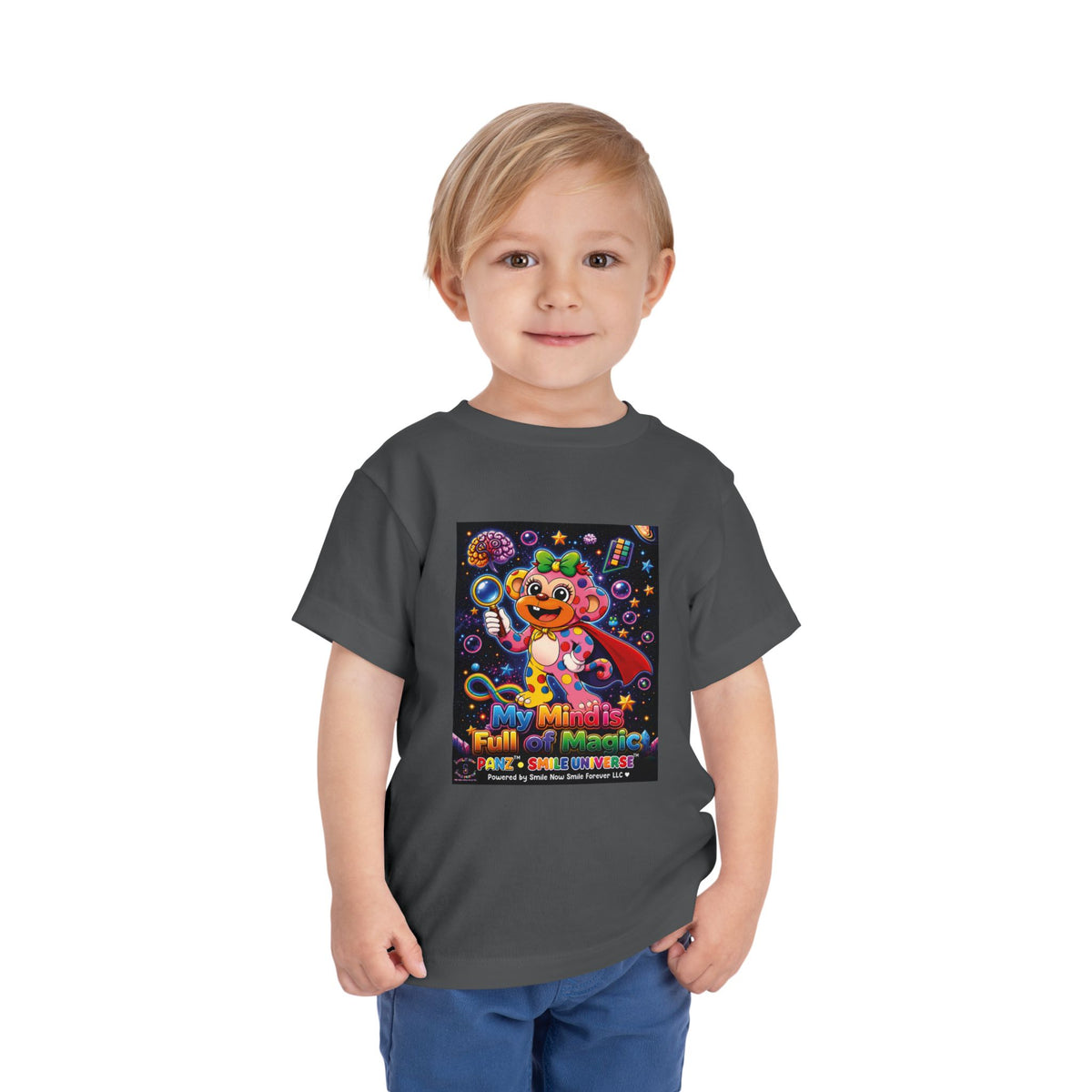 Panz™ Toddler Short Sleeve Tee – "My Mind is Full of Magic" Graphic | Smile Universe Collection