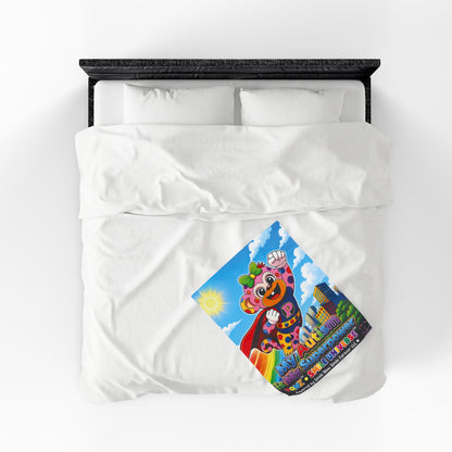 Panz™ Velveteen Plush Blanket – "My Autism is My Superpower" Graphic | Smile Universe Collection