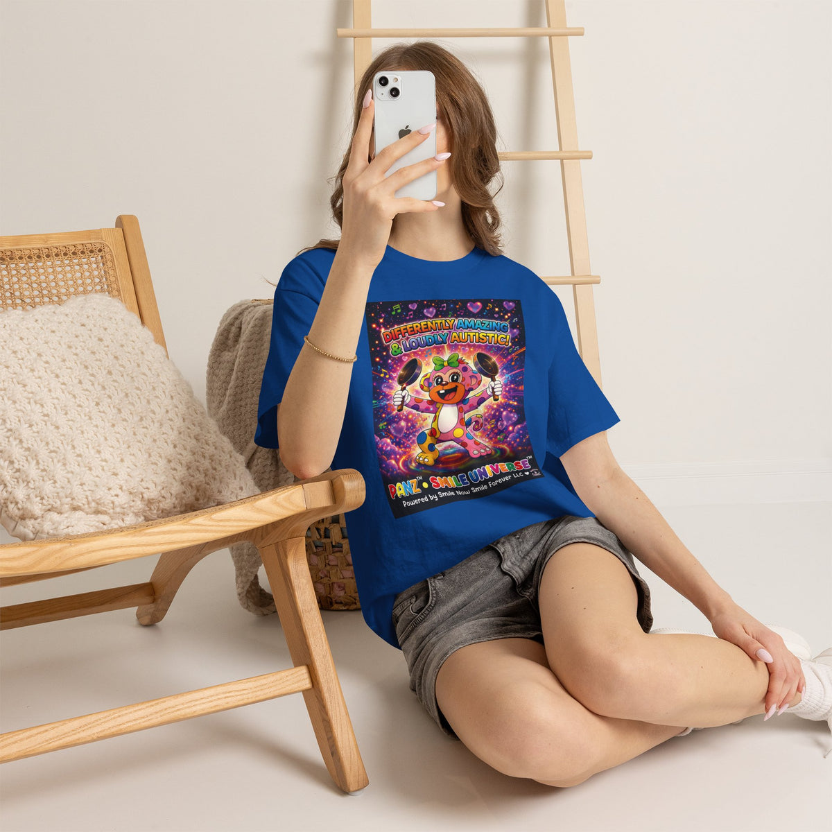 Panz™ Unisex Heavy Cotton™ Tee – "Differently Amazing & Loudly Autistic!" Graphic | Smile Universe Collection