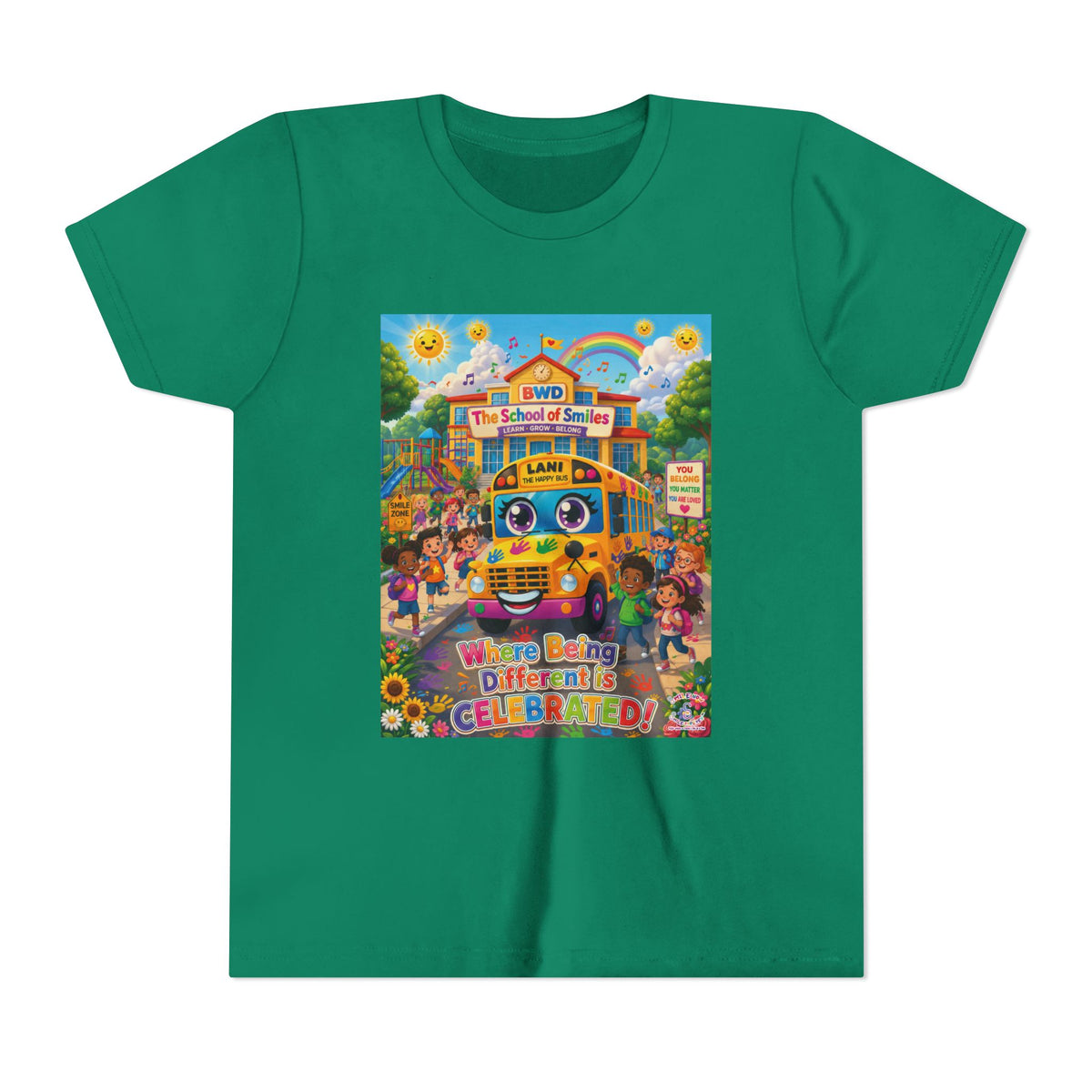 Lani™ Youth Short Sleeve Tee – "Where Being Different is CELEBRATED!" Graphic Shirt
