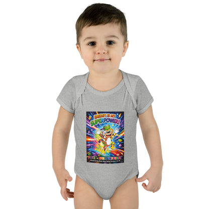 Potz™ Infant Baby Rib Bodysuit – "Energy is My Superpower!" Graphic Onesie | Smile Universe Collection