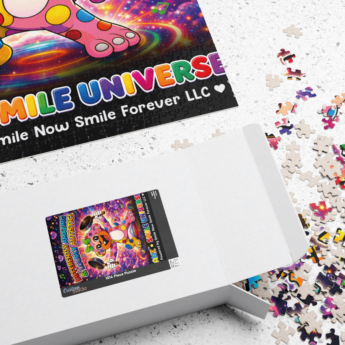 Panz™ Puzzle (110, 252, 520 & 1014-piece) – "Differently Amazing & Loudly Autistic!" Graphic | Smile Universe Collection