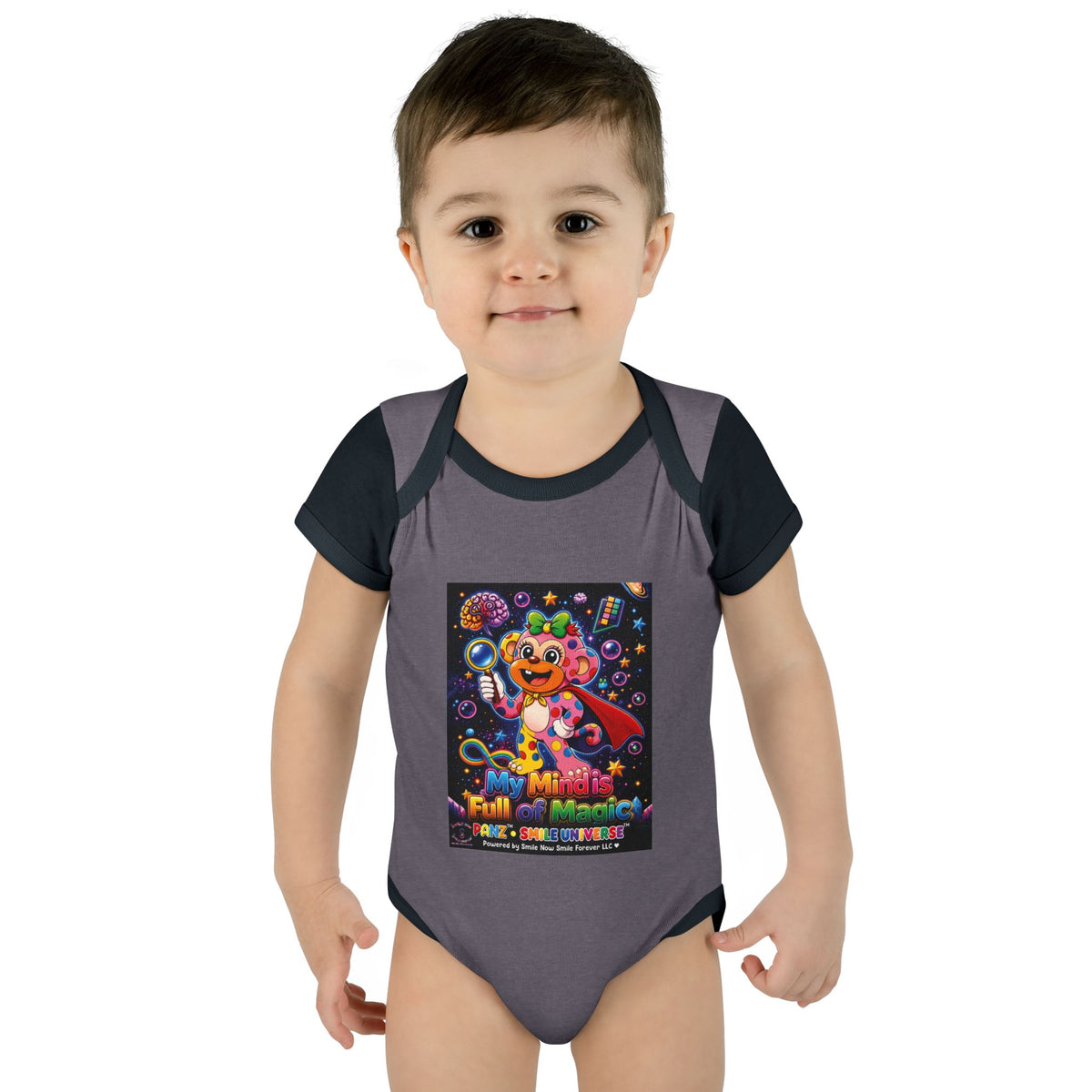 Panz™ Infant Baby Rib Bodysuit – "My Mind is Full of Magic" Graphic | Smile Universe Collection