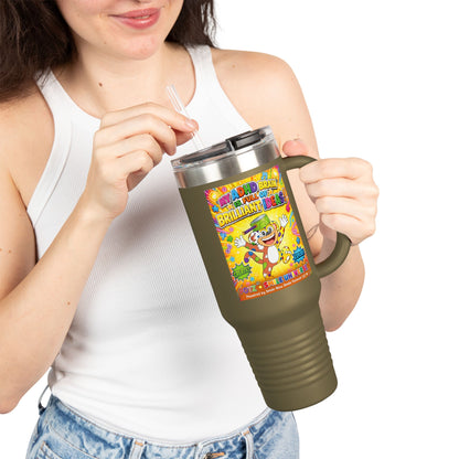 Potz™ Insulated Travel Mug 40oz – "My ADHD Brain is Full of Brilliant Ideas!" Graphic Tumbler | Smile Universe Collection