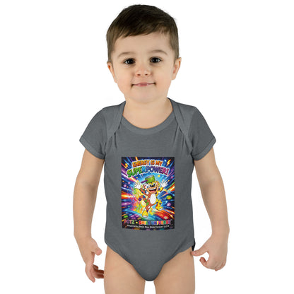 Potz™ Infant Baby Rib Bodysuit – "Energy is My Superpower!" Graphic Onesie | Smile Universe Collection