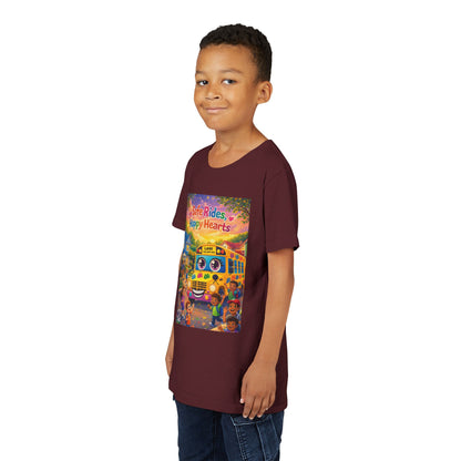 Lani™ Youth Short Sleeve Tee – "Safe Rides, Happy Hearts" Graphic