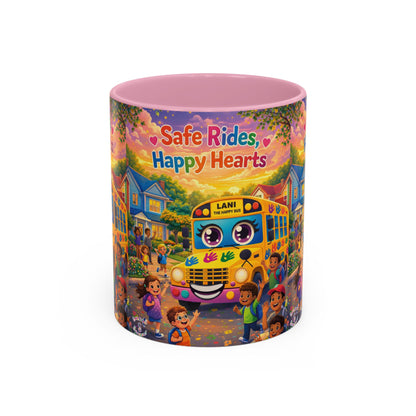 Lani™ Colorful Mug (11oz & 15oz) – "Safe Rides, Happy Hearts" Graphic