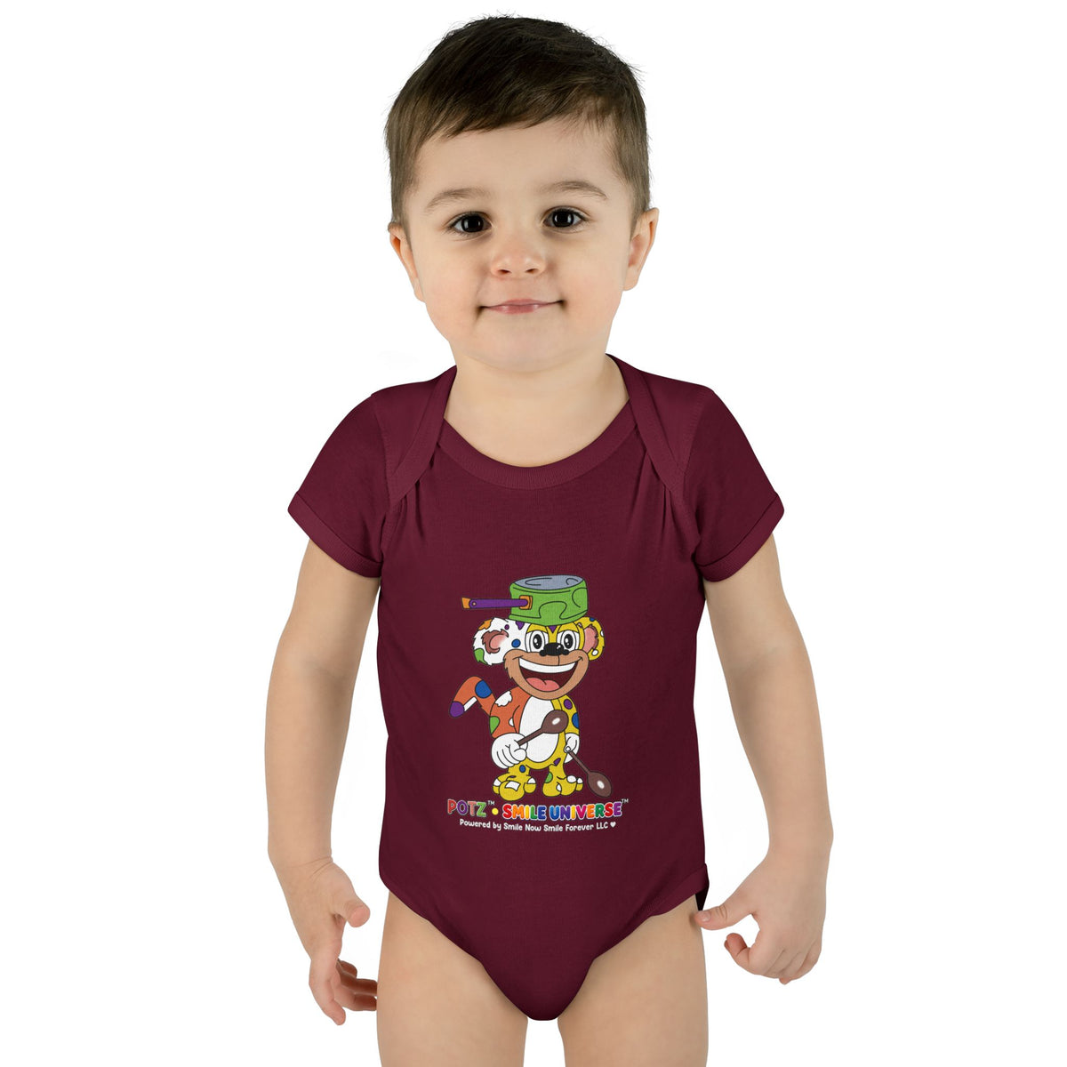 Potz™ Infant Baby Rib Bodysuit – Playful Chef Graphic Onesie | Smile Universe Collection