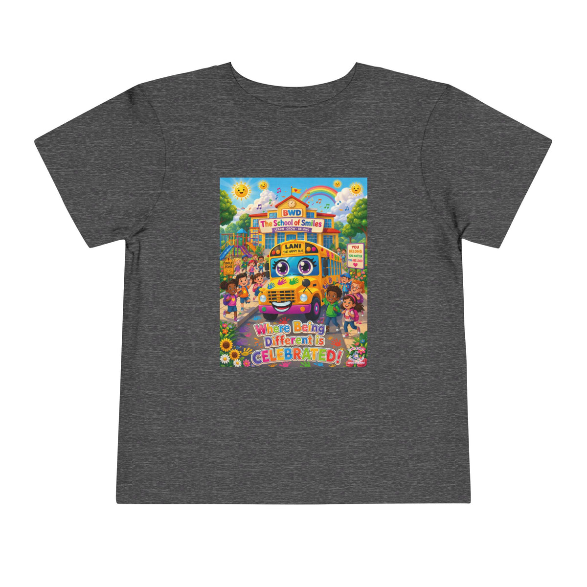 Lani™ Toddler Short Sleeve Tee – "Where Being Different is CELEBRATED!" Graphic Shirt