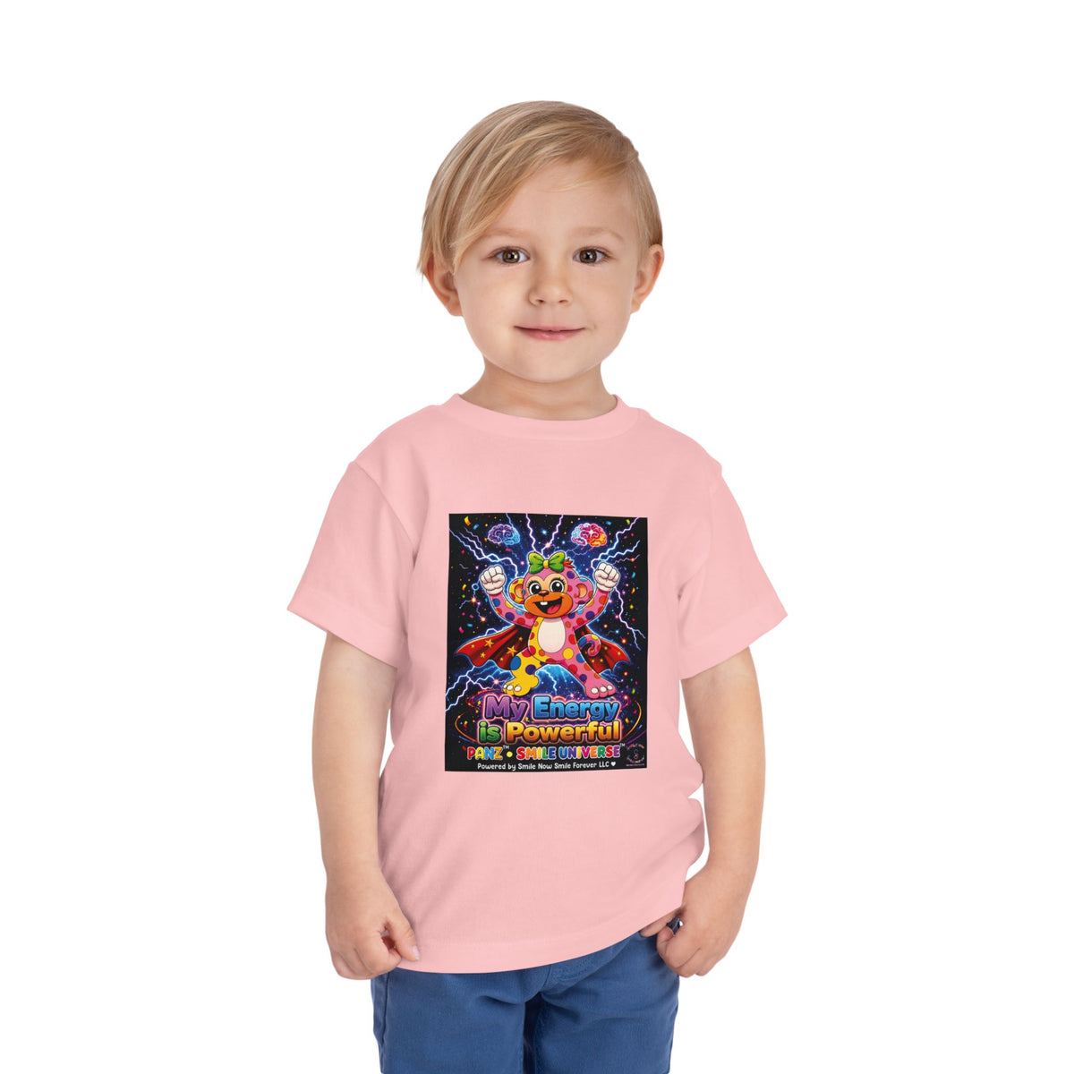 Panz™ Toddler Short Sleeve Tee – "My Energy is Powerful" Graphic Tee | Smile Universe Collection