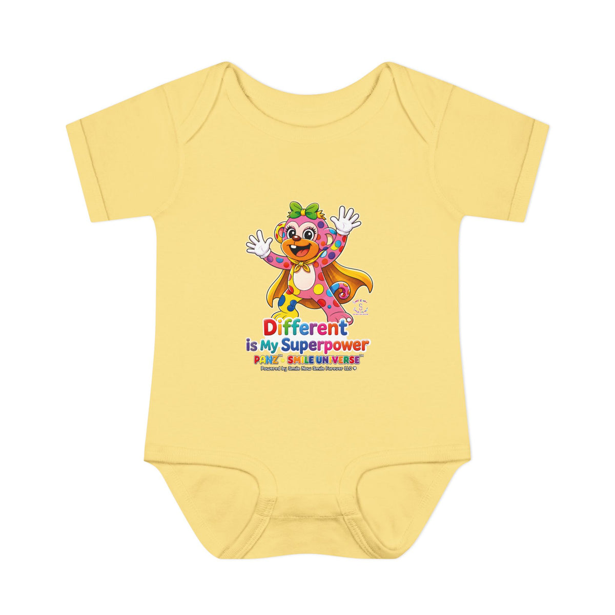 Panz™ Infant Baby Rib Bodysuit – "Different is My Superpower" Graphic | Smile Universe Collection