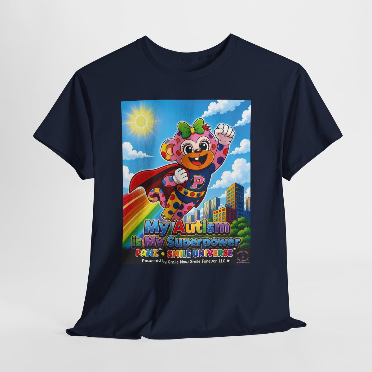 Panz™ Unisex Heavy Cotton™ Tee – "My Autism is My Superpower" Graphic | Smile Universe Collection