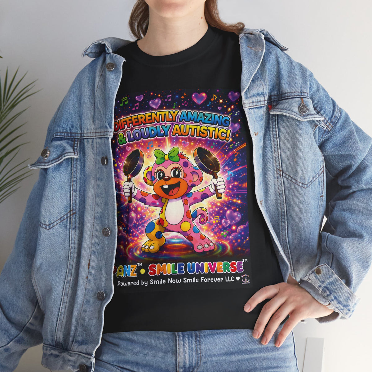 Panz™ Unisex Heavy Cotton™ Tee – "Differently Amazing & Loudly Autistic!" Graphic | Smile Universe Collection