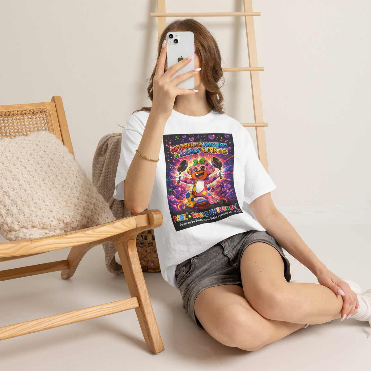 Panz™ Unisex Heavy Cotton™ Tee – "Differently Amazing & Loudly Autistic!" Graphic | Smile Universe Collection