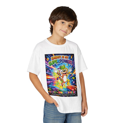 Potz™ Youth DryBlend® T-Shirt – "Energy is My Superpower!" Graphic Tee | Smile Universe Collection