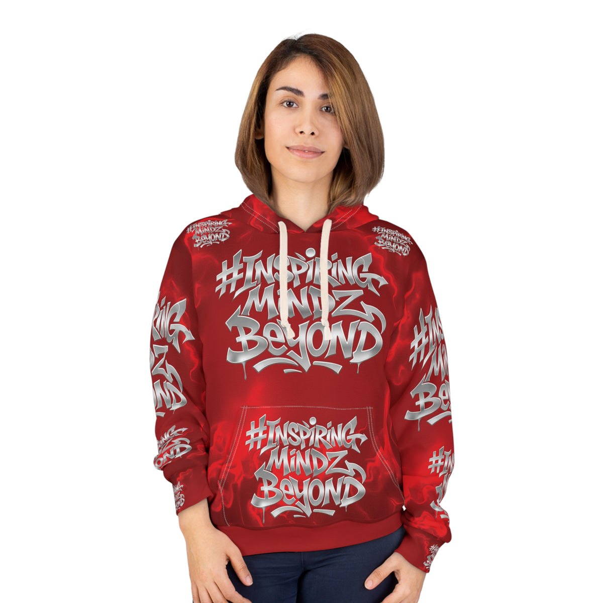 BWD Crimson Heat 1’s - Men’s AOP Pullover Hoodie (First Edition)