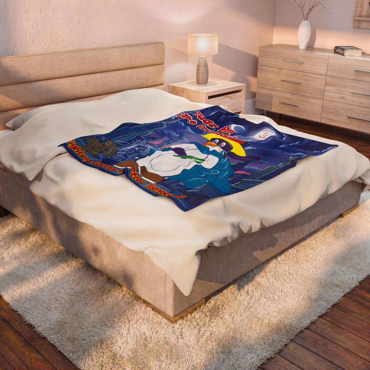 TuBz™ Velveteen Plush Blanket – "Fighting Causes 4 a Better Tomorrow" Graphic | Smile Universe Collection