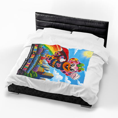 Panz™ Velveteen Plush Blanket – "My Autism is My Superpower" Graphic | Smile Universe Collection
