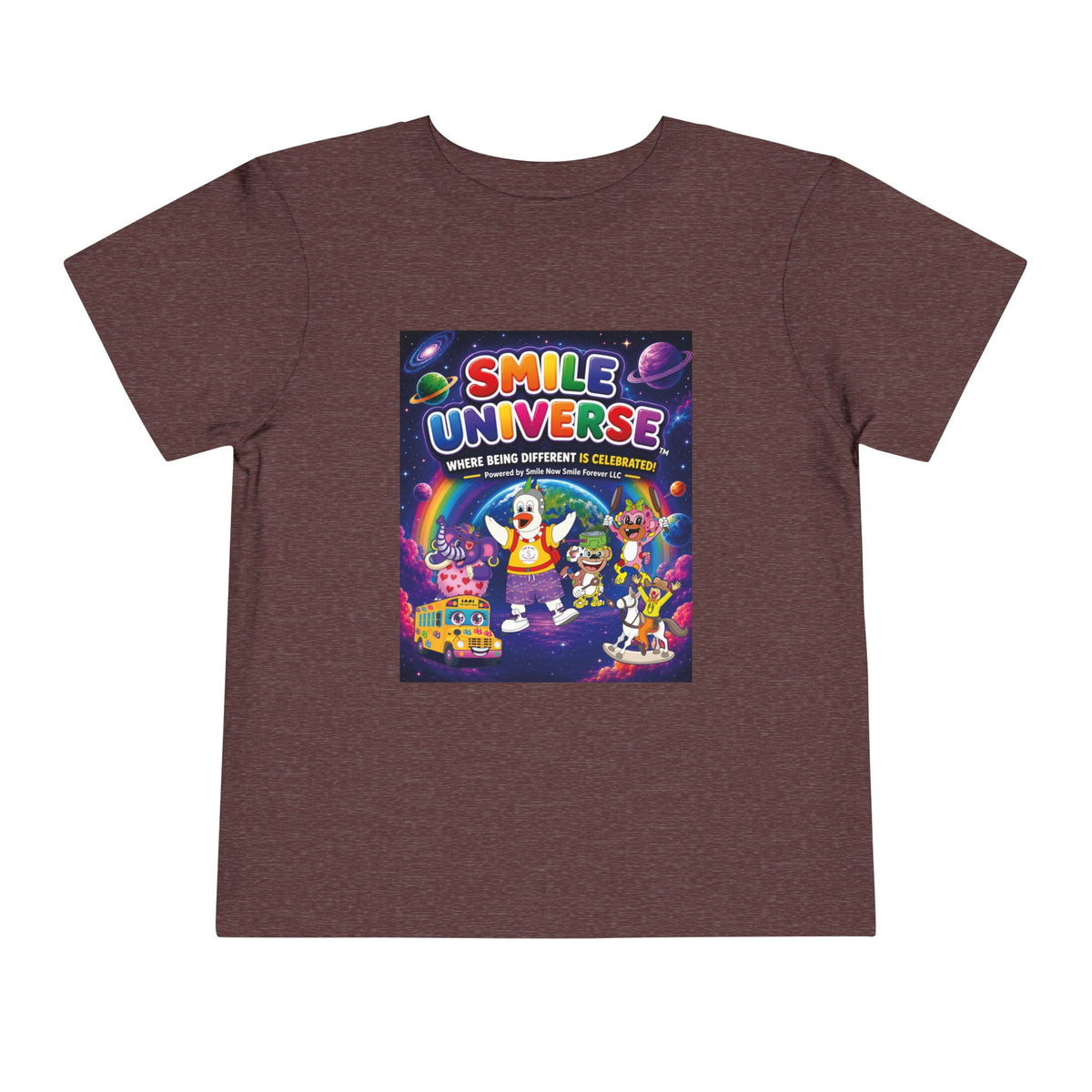 Smile Universe™ Toddler Short Sleeve Tee – "Where Being Different is CELEBRATED!" Graphic