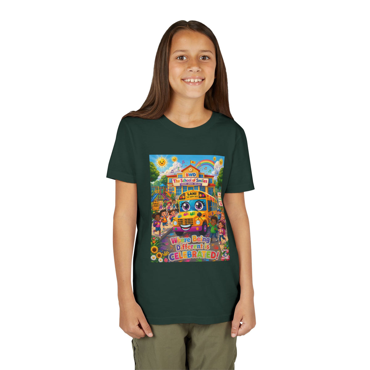 Lani™ Youth Short Sleeve Tee – "Where Being Different is CELEBRATED!" Graphic Shirt