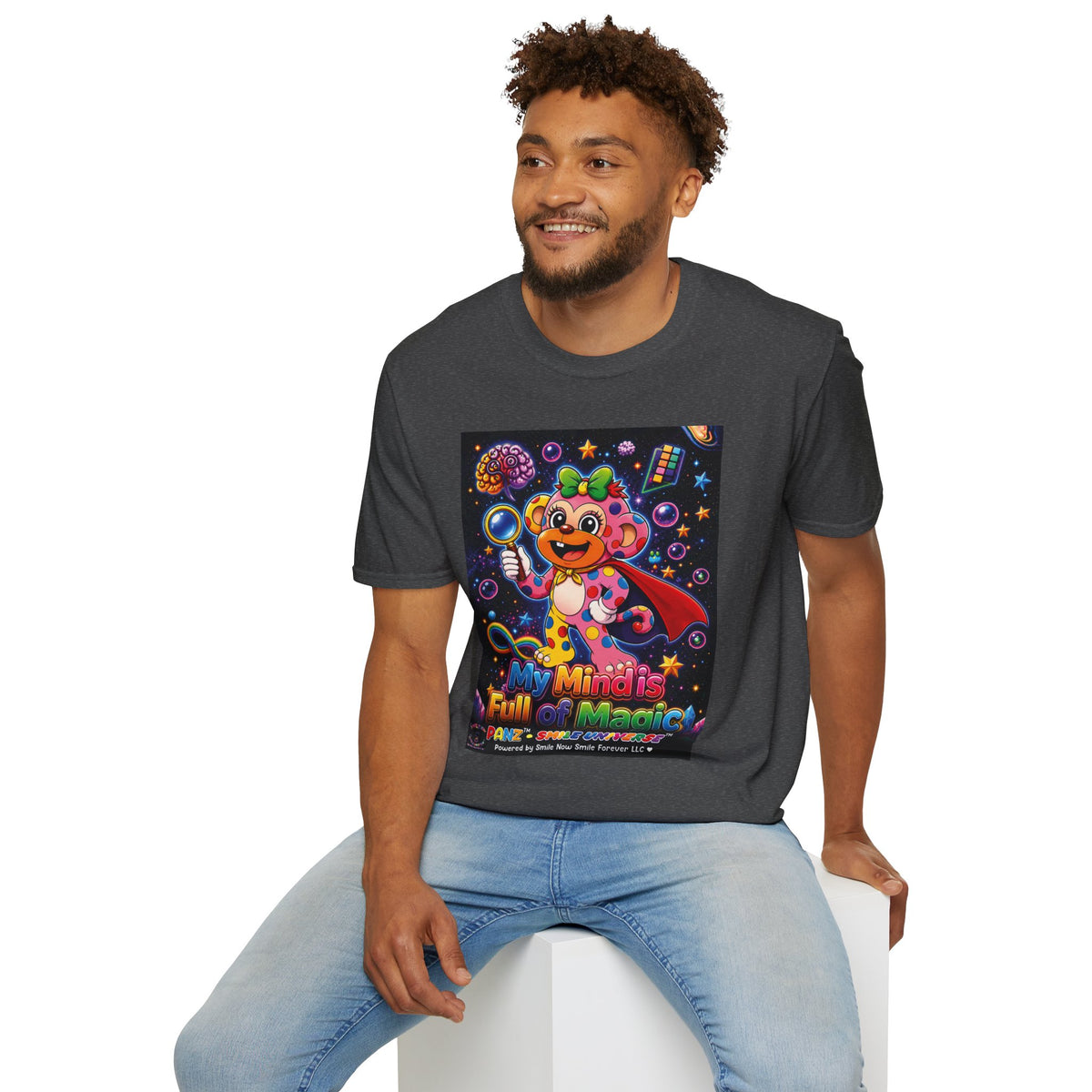 Panz™ Unisex Softstyle T-Shirt – "My Mind is Full of Magic" Graphic | Smile Universe Collection