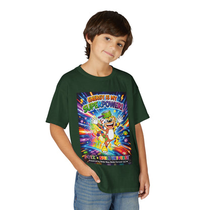 Potz™ Youth DryBlend® T-Shirt – "Energy is My Superpower!" Graphic Tee | Smile Universe Collection