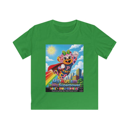 Panz™ Kids Softstyle Tee – "My Autism is My Superpower" Graphic | Smile Universe Collection
