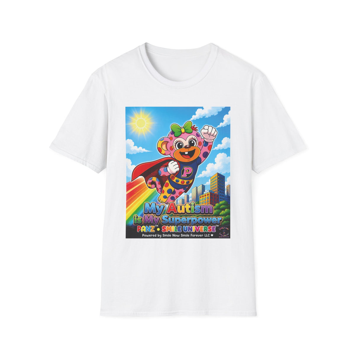 Panz™ Unisex Softstyle T-Shirt – "My Autism is My Superpower" Graphic | Smile Universe Collection