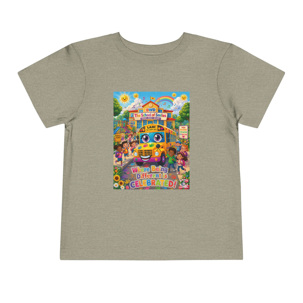 Lani™ Toddler Short Sleeve Tee – "Where Being Different is CELEBRATED!" Graphic Shirt