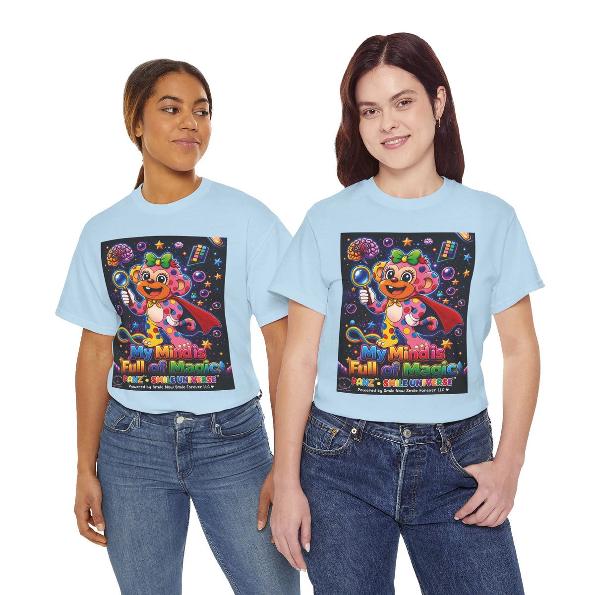Panz™ Unisex Heavy Cotton™ Tee – "My Mind is Full of Magic" Graphic | Smile Universe Collection