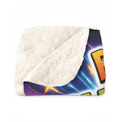 Potz™ Sherpa Fleece Blanket – "Energy is My Superpower!" Graphic Throw | Smile Universe Collection