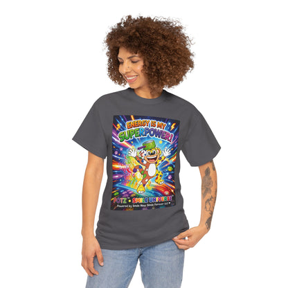 Potz™ Unisex Heavy Cotton™ Tee – "Energy is My Superpower!" Graphic Tee | Smile Universe Collection