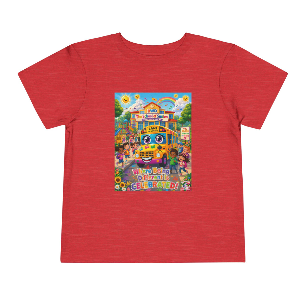 Lani™ Toddler Short Sleeve Tee – "Where Being Different is CELEBRATED!" Graphic Shirt