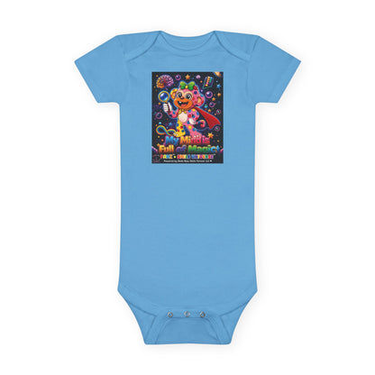 Panz™ Baby Short Sleeve Onesie® – "My Mind is Full of Magic" Graphic | Smile Universe Collection