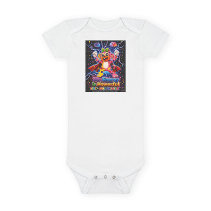 Panz™ Baby Short Sleeve Onesie® – "My Energy is Powerful" Graphic Bodysuit | Smile Universe Collection