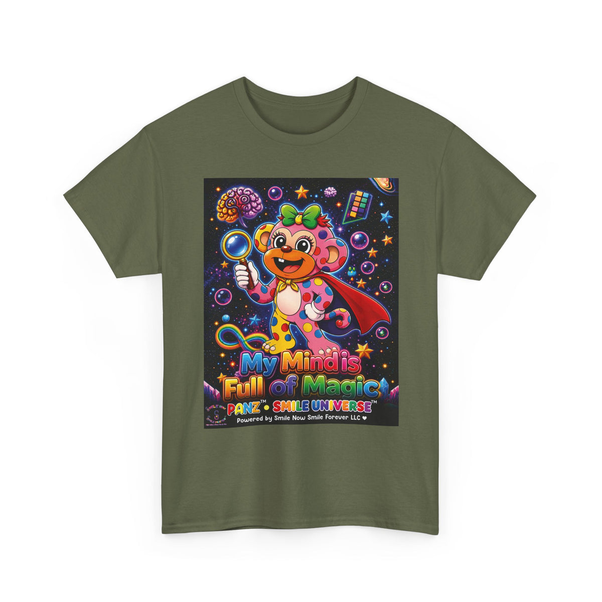 Panz™ Unisex Heavy Cotton™ Tee – "My Mind is Full of Magic" Graphic | Smile Universe Collection