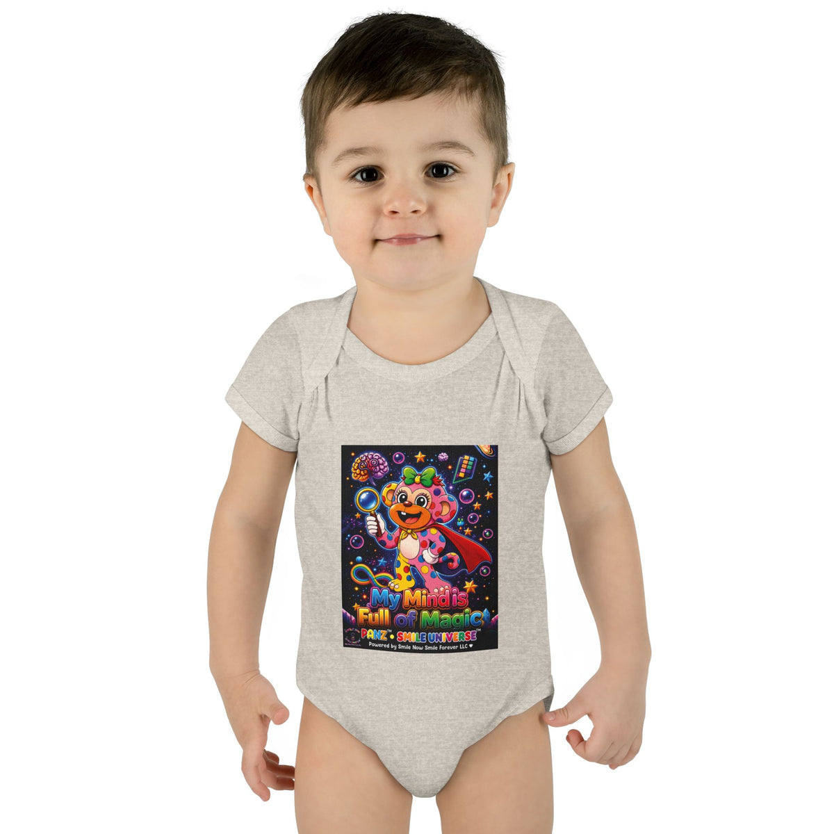 Panz™ Infant Baby Rib Bodysuit – "My Mind is Full of Magic" Graphic | Smile Universe Collection